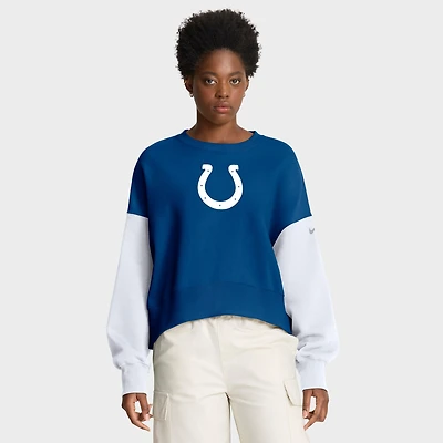 Sweat-shirt oversize à blocs de couleurs Nike Royal Indianapolis Colts pour femme