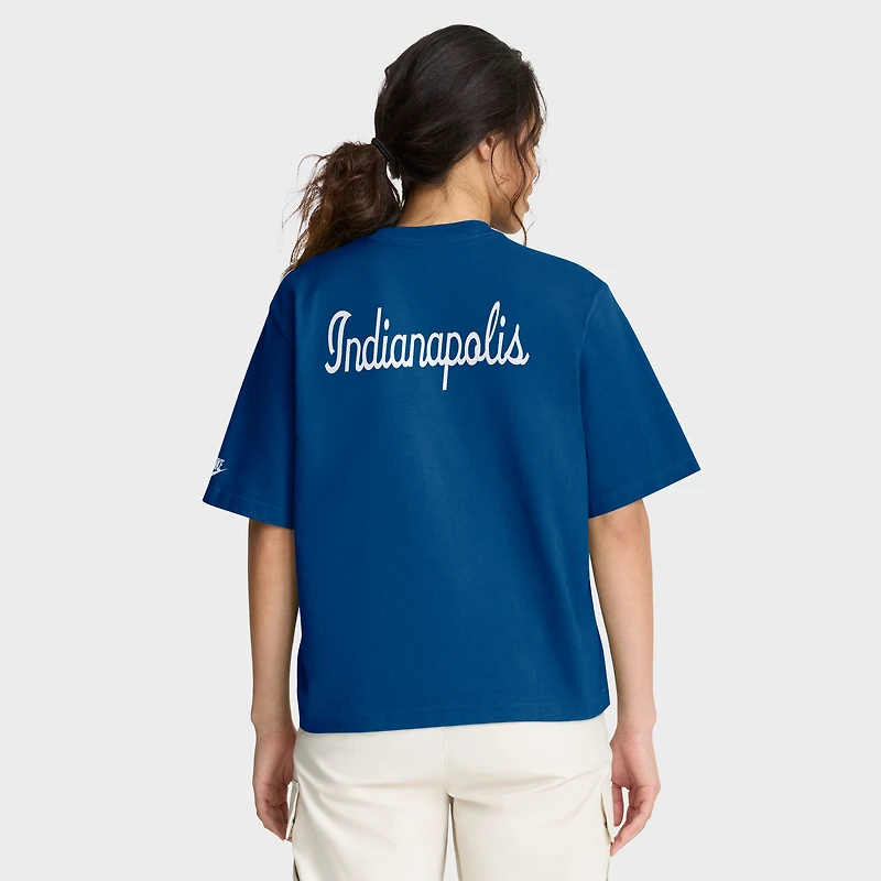 Women's Nike Royal Indianapolis Colts Rewind Pocket Boxy T-Shirt