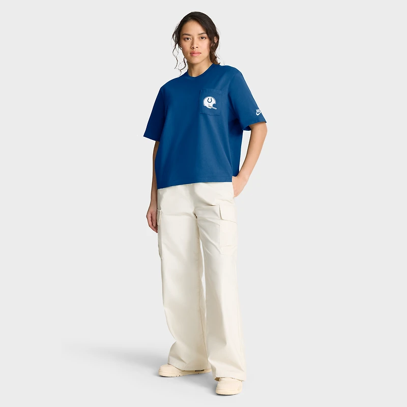Women's Nike Royal Indianapolis Colts Rewind Pocket Boxy T-Shirt