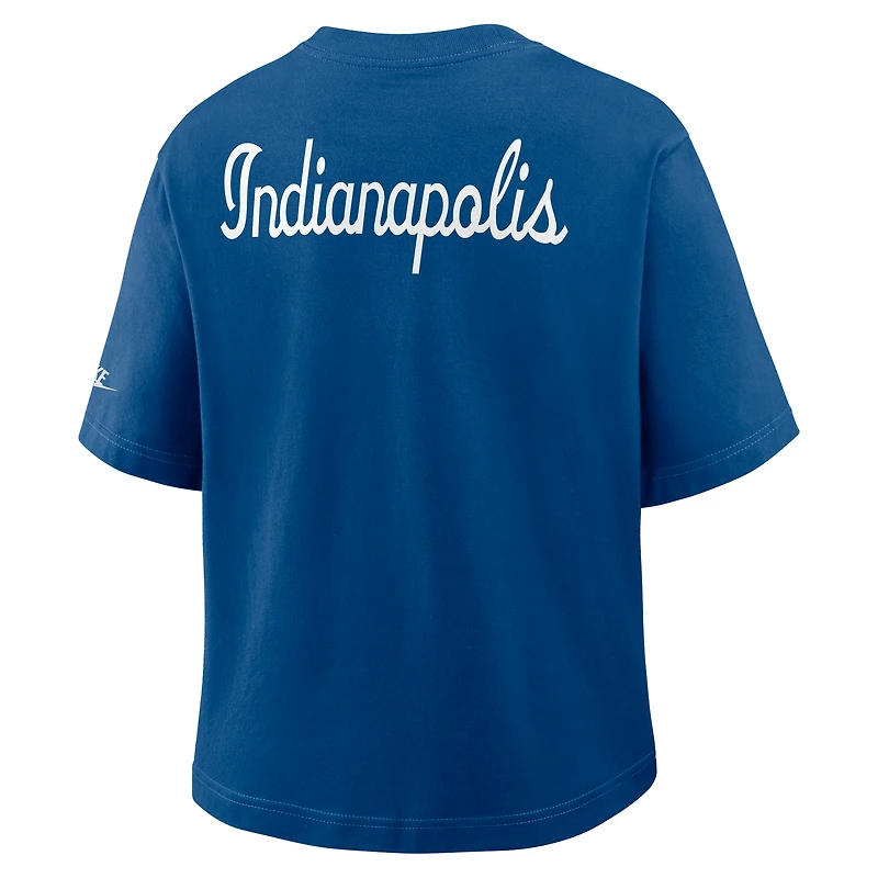Women's Nike Royal Indianapolis Colts Rewind Pocket Boxy T-Shirt