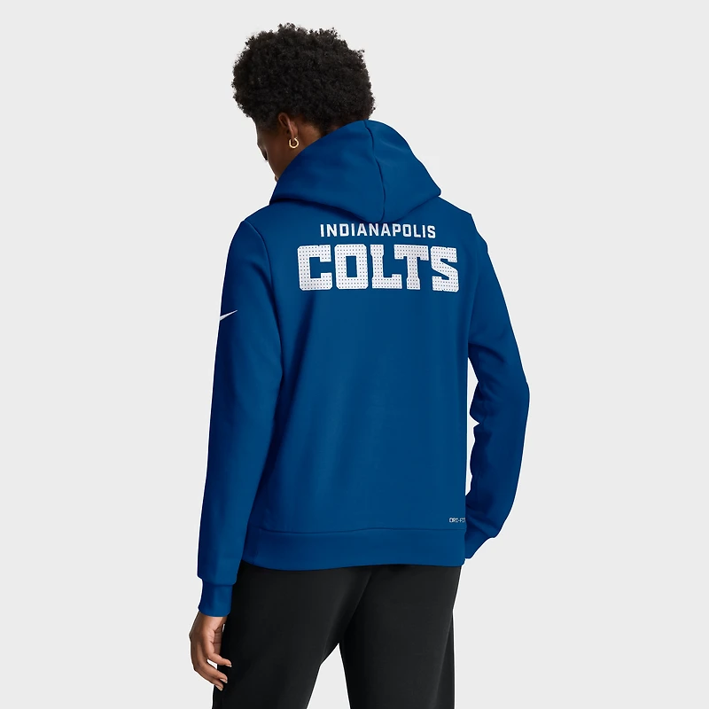 Sweat à capuche Nike Royal Indianapolis Colts Sideline Standard Issue Initial Home Dri-FIT pour femme