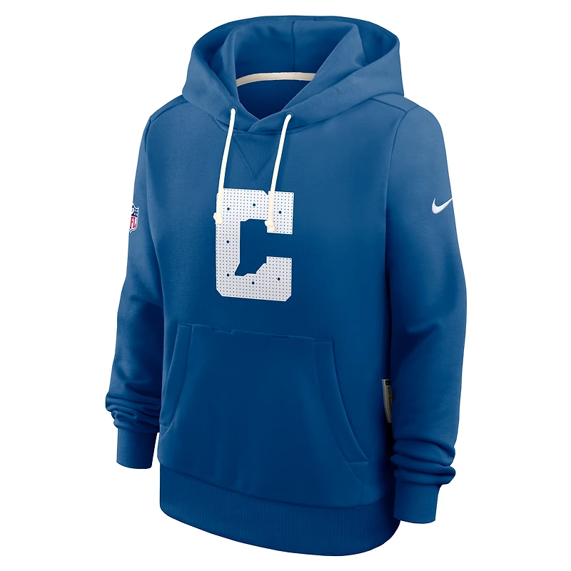 Sweat à capuche Nike Royal Indianapolis Colts Sideline Standard Issue Initial Home Dri-FIT pour femme