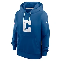 Sweat à capuche Nike Royal Indianapolis Colts Sideline Standard Issue Initial Home Dri-FIT pour femme