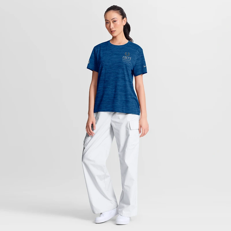 T-shirt Nike Royal Indianapolis Colts Sideline Velocity Dri-FIT pour femme