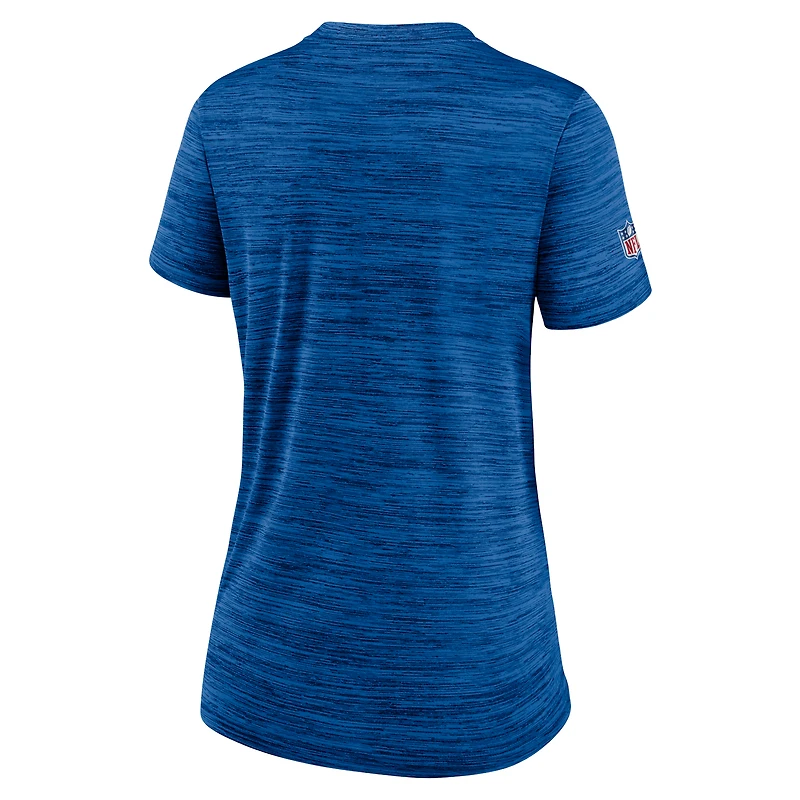 T-shirt Nike Royal Indianapolis Colts Sideline Velocity Performance pour femme