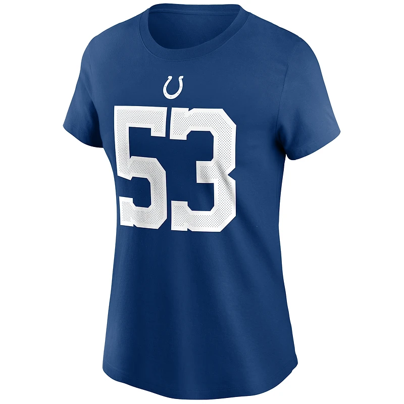 T-shirt Nike Shaquille Leonard Royal Indianapolis Colts avec nom et numéro pour femme