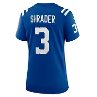 Maillot Nike Spencer Shrader Royal pour femme des Indianapolis Colts