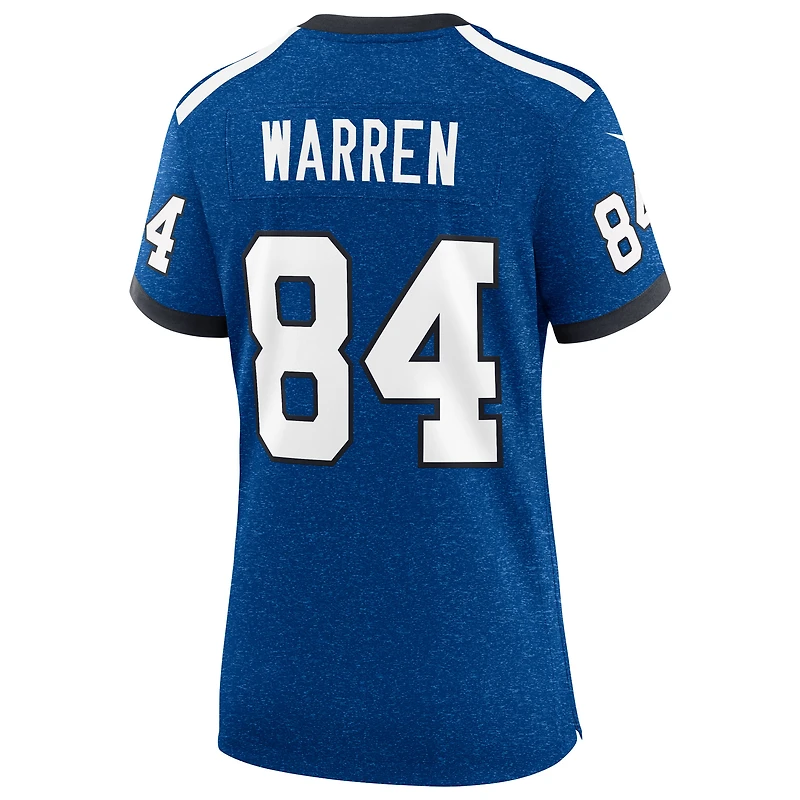 Maillot Nike Tyler Warren Heather Royal pour femme des Indianapolis Colts Alternate 2 Indiana Nights Game