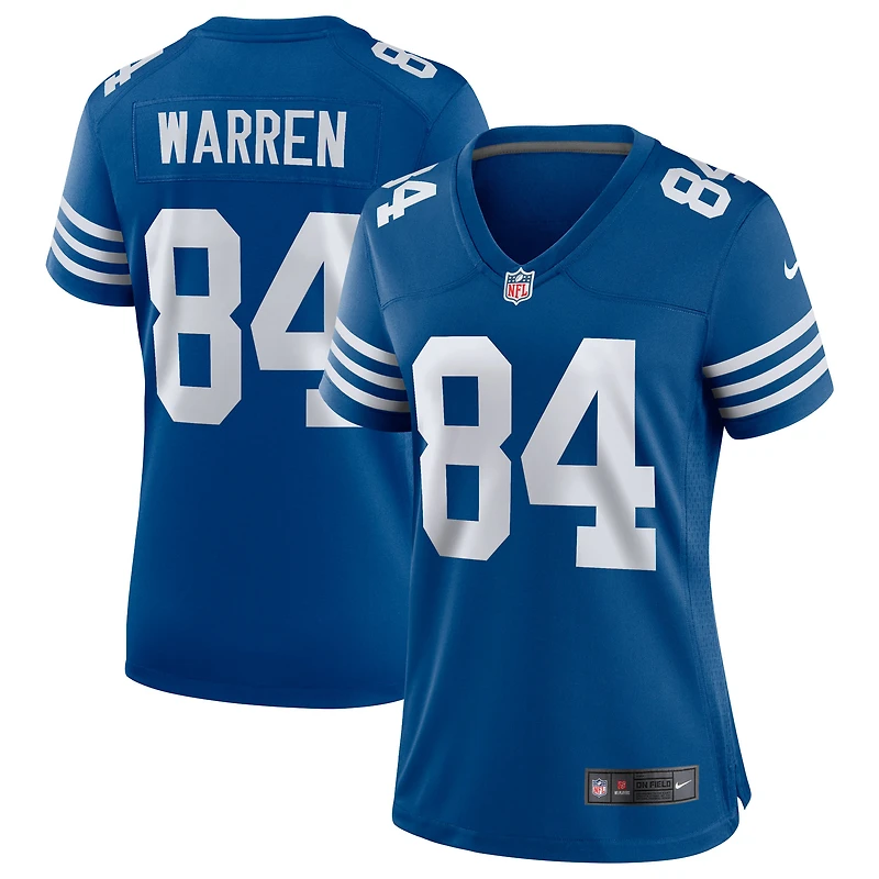 Maillot Nike Tyler Warren Royal pour femme des Indianapolis Colts, match alternatif