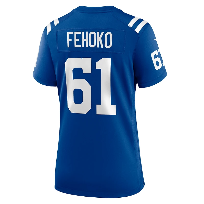 Maillot de match Nike Viliami Fehoko Royal Indianapolis Colts pour femme