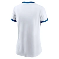 Women's Nike White Indianapolis Colts Rewind Ringer Tri-Blend T-Shirt