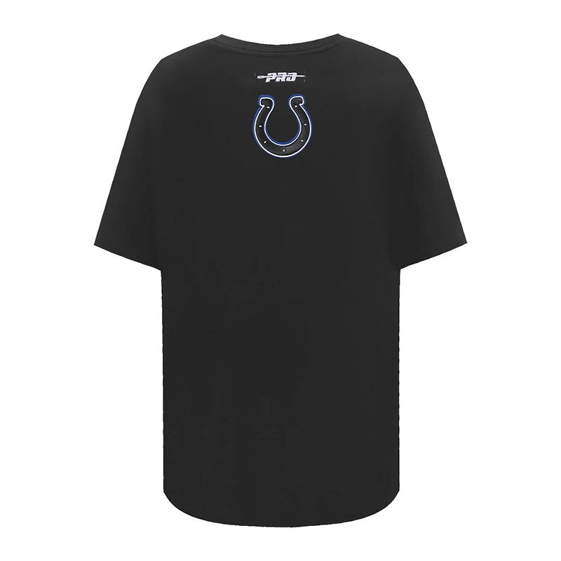 T-shirt oversize Pro Standard noir pour femme Indianapolis Colts Indiana Nights