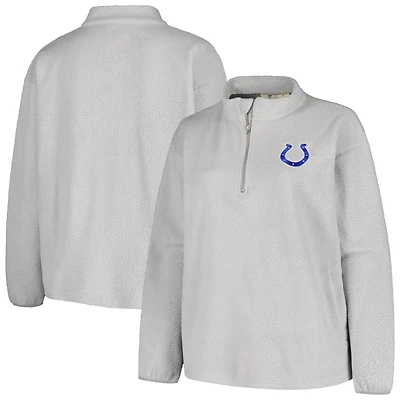 Women's Profile Gray Indianapolis Colts Plus Sherpa Quarter-Zip Jacket