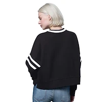 Women's Starter  Black Indianapolis Colts Rally Drop Shoulder Cropped Sweatshirt
