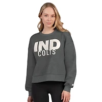 Sweat-shirt court en polaire gris chiné pour femme des Indianapolis Colts
