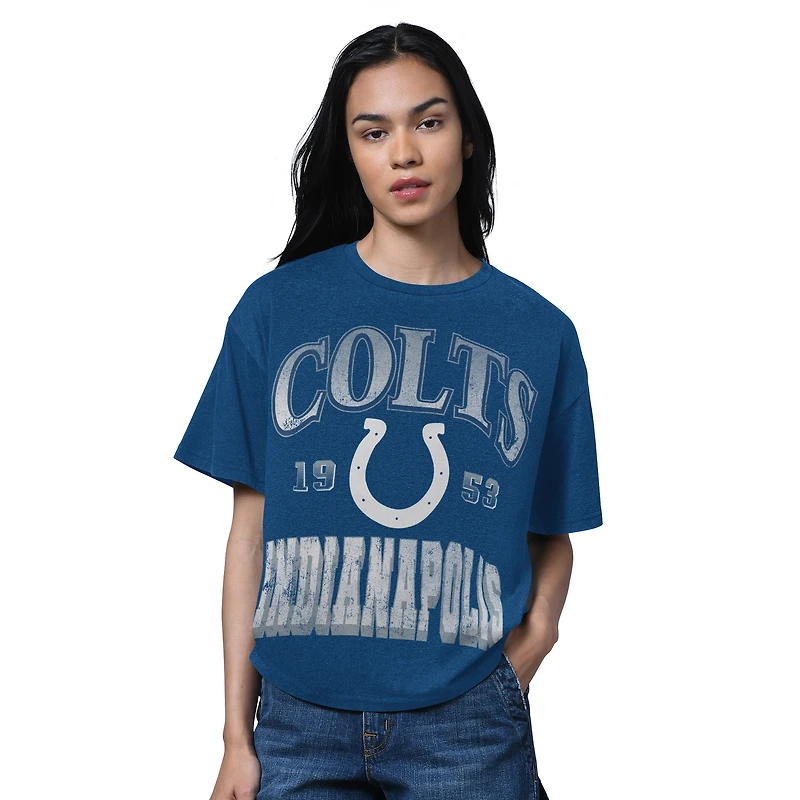 T-shirt surdimensionné pour femme, Heather Royal, membre du Temple de la renommée des Indianapolis Colts