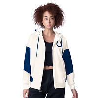 Sweat à capuche entièrement zippé pour femme Indianapolis Colts Scrimmage blanc Starter