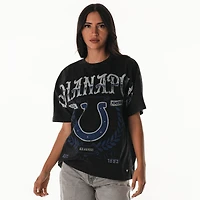 T-shirt ample noir Laurel Premium pour femme The Wild Collective, motif Dolman, Indianapolis Colts