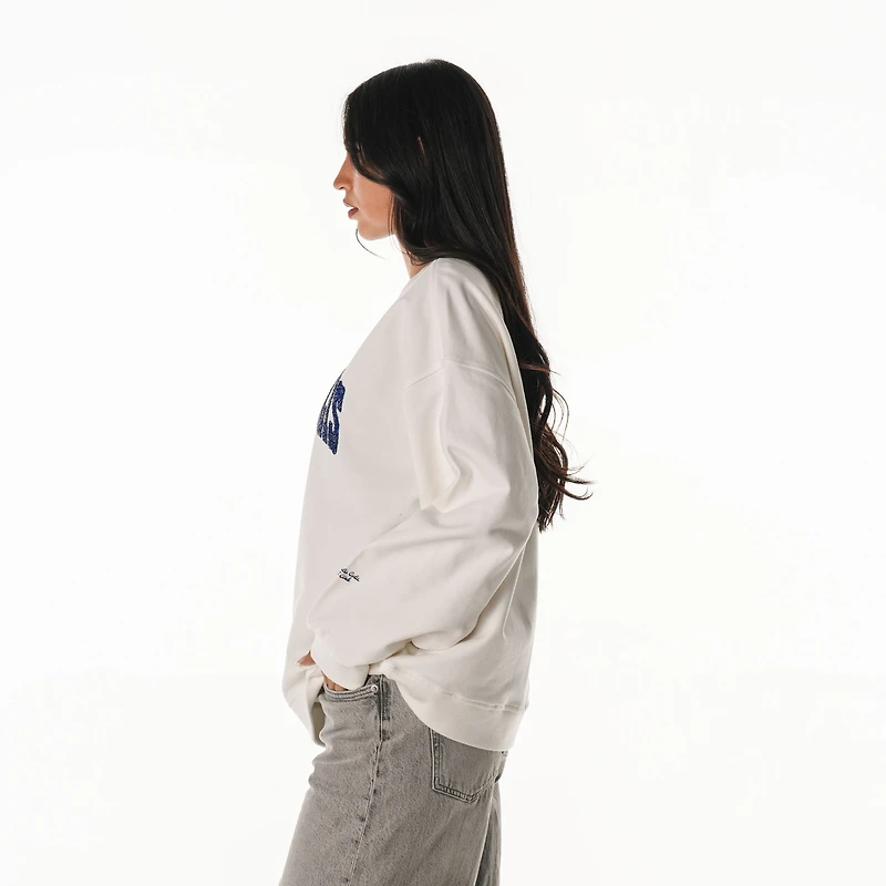 Sweat-shirt ras du cou oversize blanc Indianapolis Colts Rock Crystal pour femme de The Wild Collective