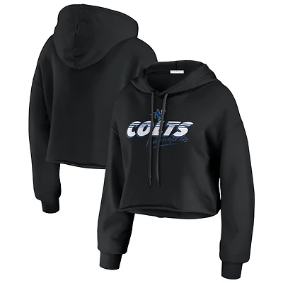 Sweat à capuche court noir Indianapolis Colts Prime pour femme WEAR by Erin Andrews