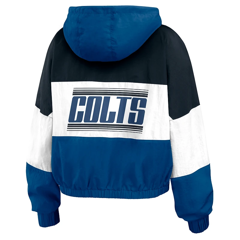 Women's WEAR by Erin Andrews  Blue Indianapolis Colts Color Block Full-Zip Windbreaker Jacket