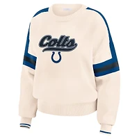 Pull à rayures crème Indianapolis Colts pour femme WEAR by Erin Andrews