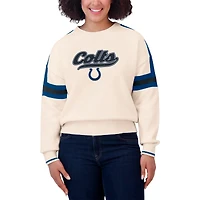 Women's WEAR by Erin Andrews  Cream Indianapolis Colts Stripe Pullover Sweater
