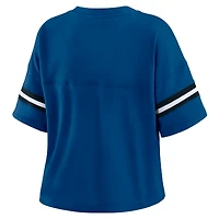 Women's WEAR by Erin Andrews Royal/White Indianapolis Colts Plus Color Block Boxy T-Shirt