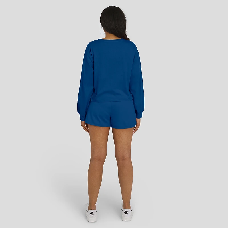 Ensemble de détente pour femme WEAR by Erin Andrews Royal Indianapolis Colts, t-shirt à manches longues et short en jersey épais