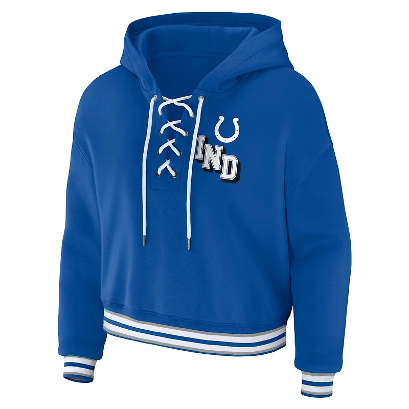 Sweat à capuche lacets grande taille WEAR by Erin Andrews Royal Indianapolis Colts pour femme