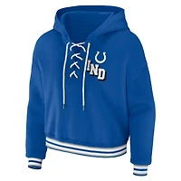 Sweat à capuche lacets grande taille WEAR by Erin Andrews Royal Indianapolis Colts pour femme