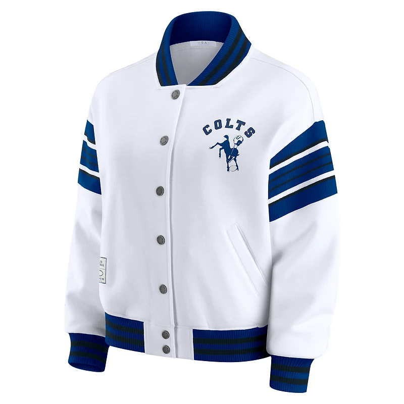 Veste polaire blanche à boutons-pression pour femme WEAR by Erin Andrews des Indianapolis Colts