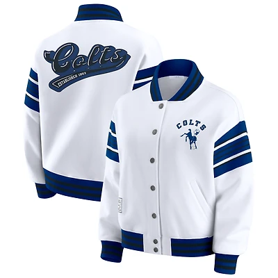 Veste polaire blanche à boutons-pression pour femme WEAR by Erin Andrews des Indianapolis Colts