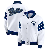 Veste polaire blanche à boutons-pression pour femme WEAR by Erin Andrews des Indianapolis Colts