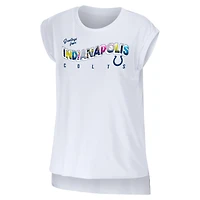 Women's WEAR by Erin Andrews White Indianapolis Colts Greetings From Muscle T-Shirt