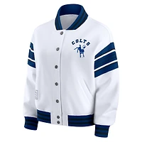 Veste polaire à boutons-pression grande taille pour femme WEAR by Erin Andrews, blanche, des Indianapolis Colts