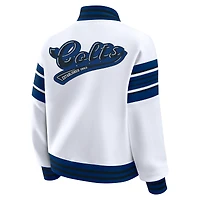 Veste polaire à boutons-pression grande taille pour femme WEAR by Erin Andrews, blanche, des Indianapolis Colts
