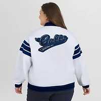 Veste polaire à boutons-pression grande taille pour femme WEAR by Erin Andrews, blanche, des Indianapolis Colts