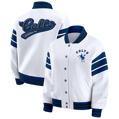Women's WEAR by Erin Andrews White Indianapolis Colts Plus Full-Snap Fleece Sweatshirt Jacket