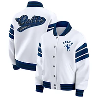 Women's WEAR by Erin Andrews White Indianapolis Colts Plus Full-Snap Fleece Sweatshirt Jacket