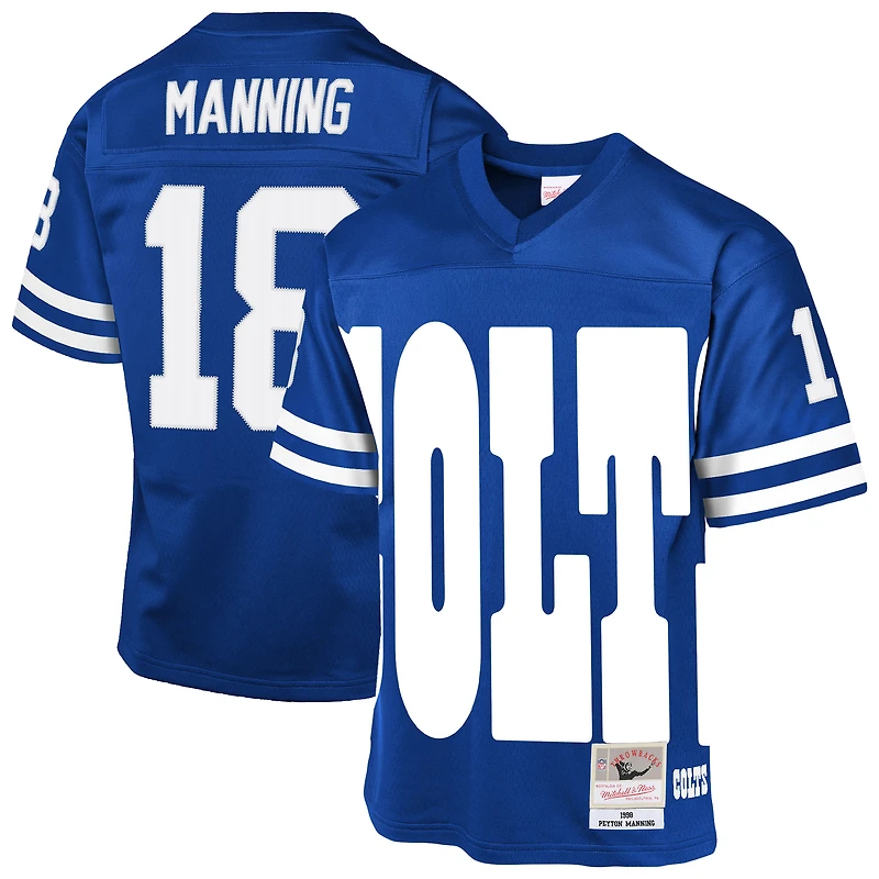 Maillot rétro tendance Mitchell & Ness Peyton Manning Royal Indianapolis Colts 1998 pour jeunes