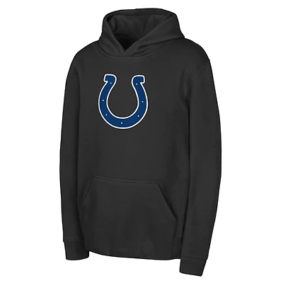 Sweat à capuche noir pour jeunes avec logo de l'équipe des Indianapolis Colts