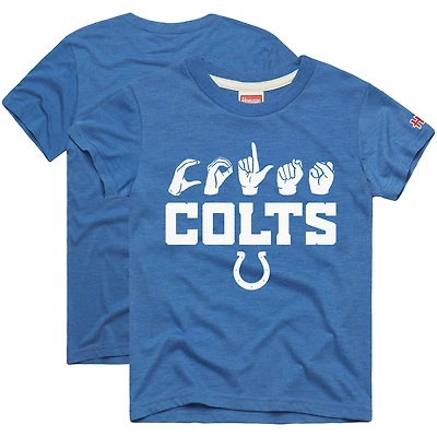 T-shirt Tri-Blend hommage jeunesse des Royal Indianapolis Colts Love Sign x ASL 2.0