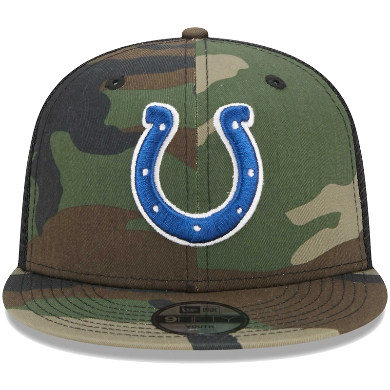 Youth New Era Camo Indianapolis Colts Main Trucker 9FIFTY Snapback Hat