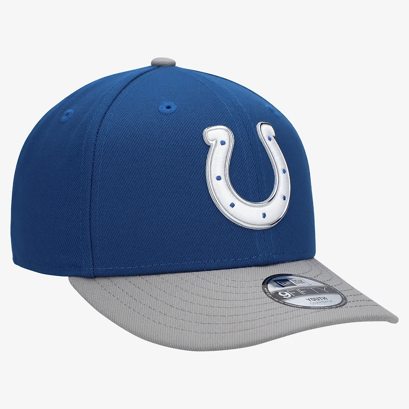Youth New Era Royal/Gray Indianapolis Colts 2026 NFL Draft Pre-Curved 9FIFTY Snapback Hat