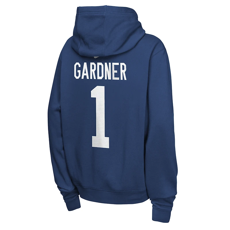 Youth Nike Ahmad Sauce Gardner Royal Indianapolis Colts Name & Number Club Fleece Hoodie