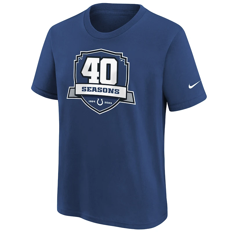 Youth Nike Blue Indianapolis Colts 40th Anniversary T-Shirt