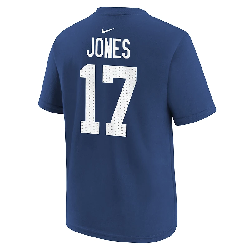 T-shirt Nike pour enfant Daniel Jones Royal Indianapolis Colts, nom et numéro du joueur
