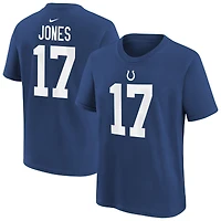 T-shirt Nike pour enfant Daniel Jones Royal Indianapolis Colts, nom et numéro du joueur