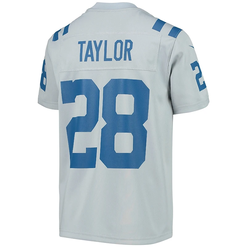 Youth Nike Jonathan Taylor Gray Indianapolis Colts Inverted Team Game Jersey